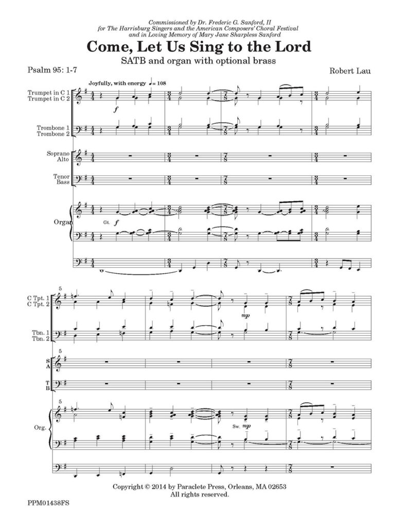Come, Let Us Sing to the Lord – Full Score - Paraclete Press Sacred Music
