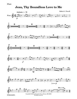 Jesu, Thy Boundless Love to Me - Flute Part