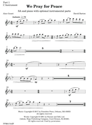 We Pray for Peace – Instrumental Parts