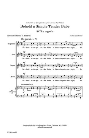 Behold a Simple Tender Babe