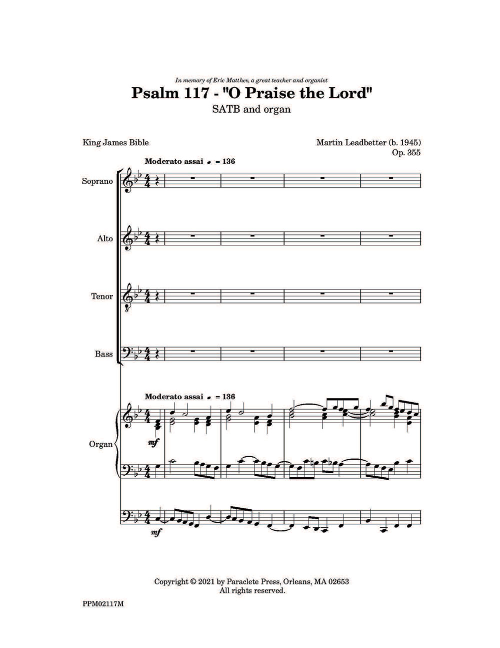 Psalm 117 O Praise The Lord Paraclete Press Sacred Music Psalm 117 O Praise The Lord Paraclete Press Sacred Music