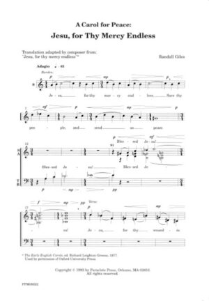 A Carol for Peace: Jesu for Thy Mercy Endless