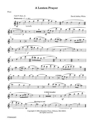 A Lenten Prayer - Flute Part